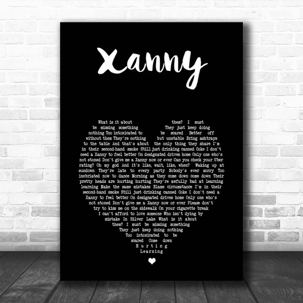 Billie Eilish Xanny Black Heart Song Lyric Print