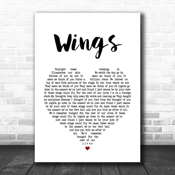 Birdy Wings Heart Song Lyric Music Wall Art Print
