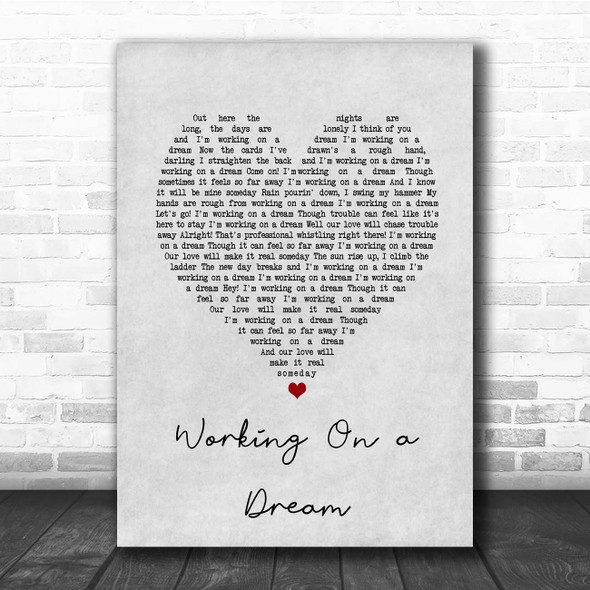 Bruce Springsteen Working On a Dream Grey Heart Song Lyric Print