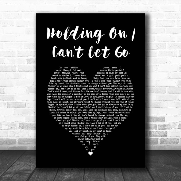 Calvin Richardson Holding On Can't Let Go Black Heart Song Lyric Print