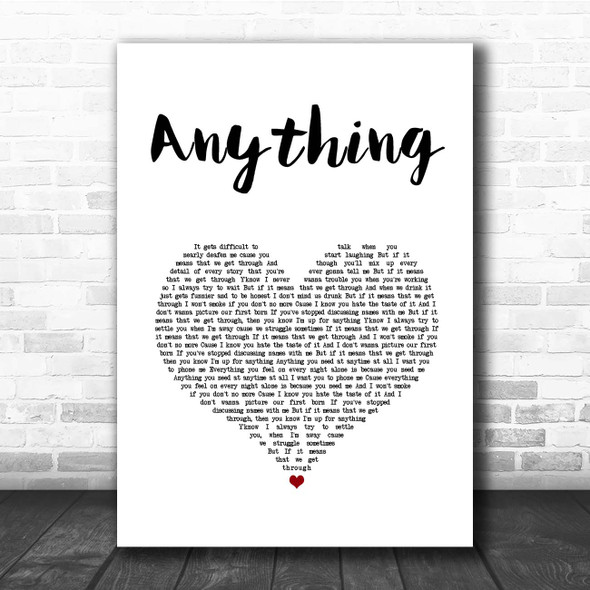 Catfish And The Bottlemen Anything White Heart Song Lyric Print