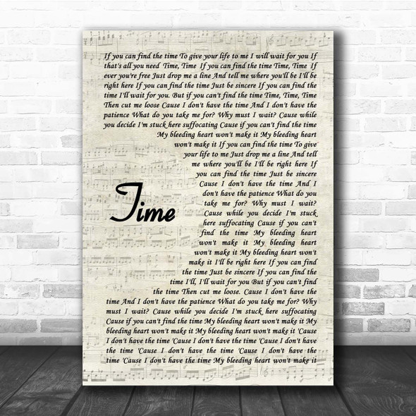 Chase & Status Time Vintage Script Song Lyric Print