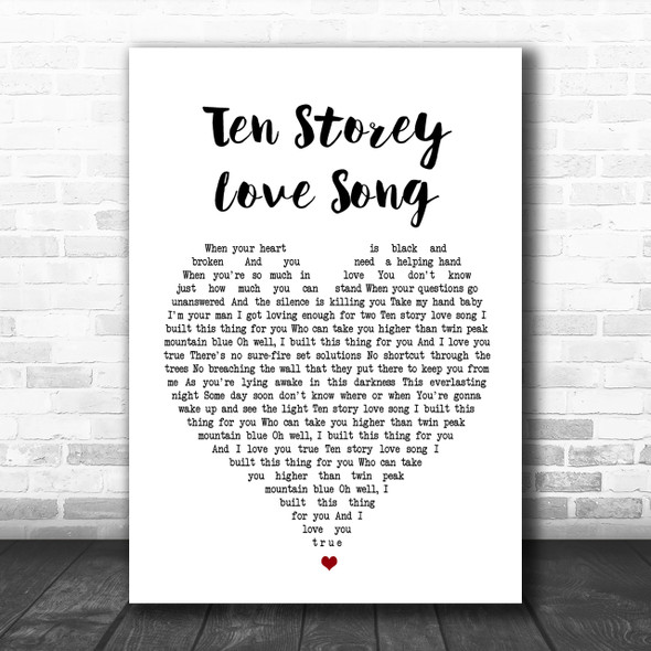 The Stone Roses Ten Storey Love Song Heart Song Lyric Music Wall Art Print