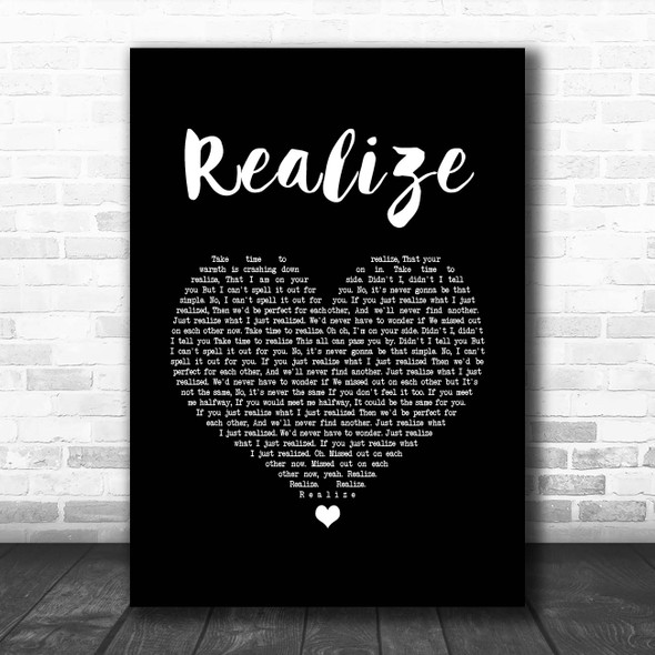 Colbie Caillat Realize Black Heart Song Lyric Print