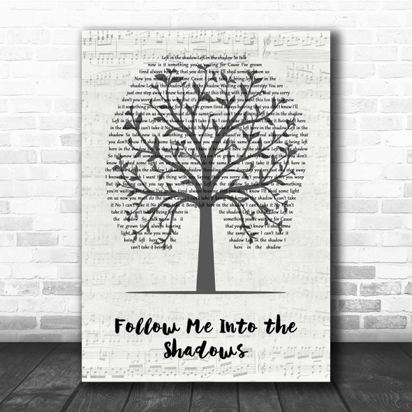 Darren Glancy Follow Me Into the Shadows Music Script Tree Song Lyric Print