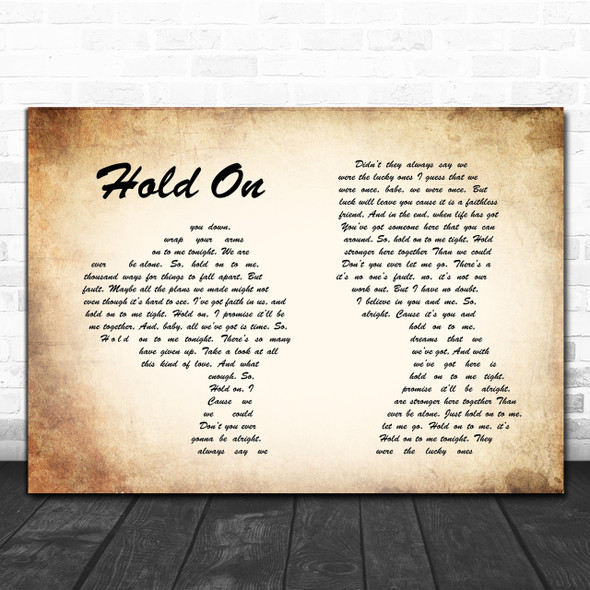 Michael Buble Hold On Man Lady Couple Song Lyric Music Wall Art Print