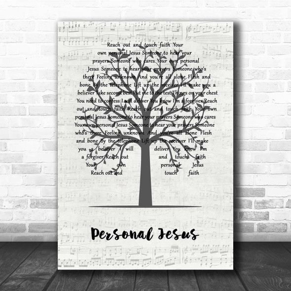 Depeche Mode Personal Jesus Music Script Tree Song Lyric Print