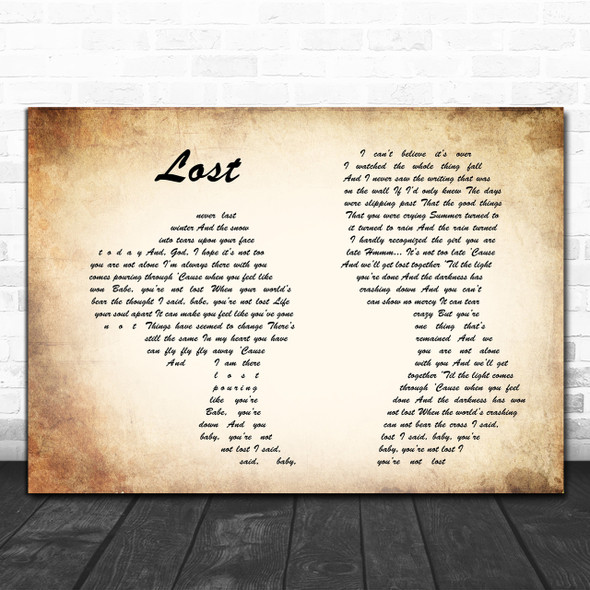 Michael Buble Lost Man Lady Couple Song Lyric Music Wall Art Print