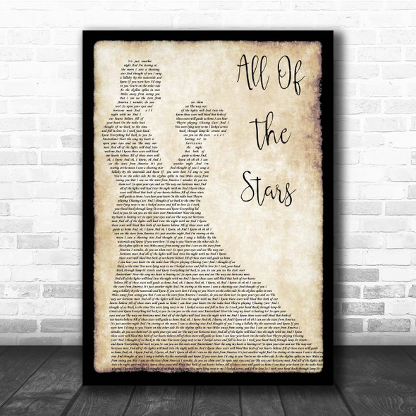 Ed Sheeran All Of The Stars Man Lady Dancing Song Lyric Print