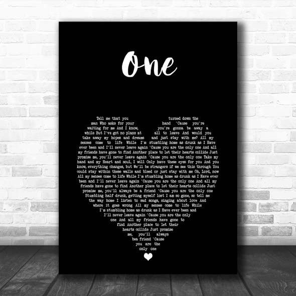 Ed Sheeran One Black Heart Song Lyric Print