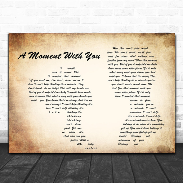 George Michael A Moment With You Man Lady Couple Song Lyric Music Wall Art Print