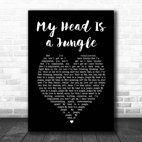 Emma Louise, Wankelmut My Head Is a Jungle Black Heart Song Lyric Print