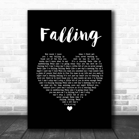 Gabrielle Falling Black Heart Song Lyric Print