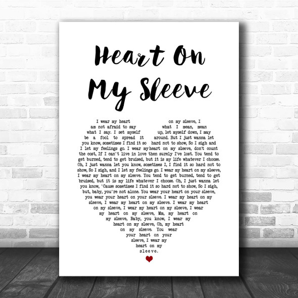 Gallagher & Lyle Heart On My Sleeve White Heart Song Lyric Print