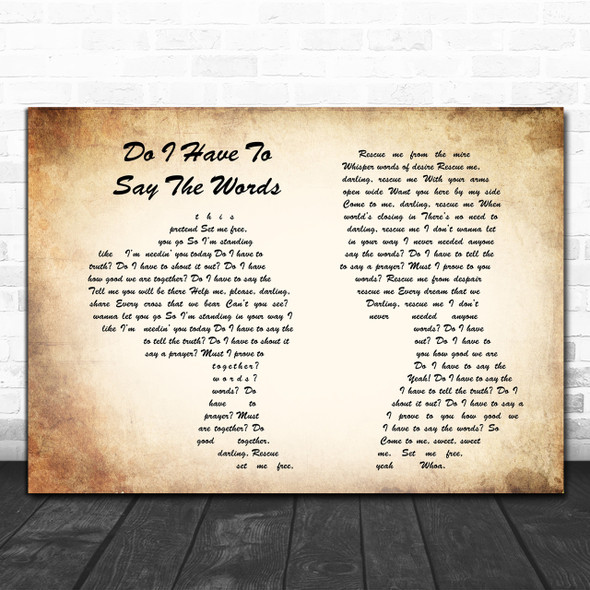 Bryan Adams Do I Have To Say The Words Man Lady Couple Song Lyric Music Wall Art Print