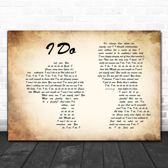 Colbie Caillat I Do Man Lady Couple Song Lyric Music Wall Art Print