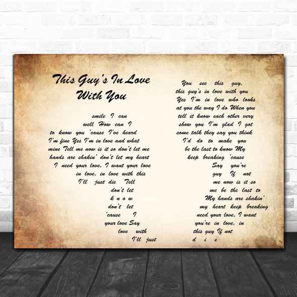 Herb Albert This Guys In Love With You Man Lady Couple Song Lyric Music Wall Art Print