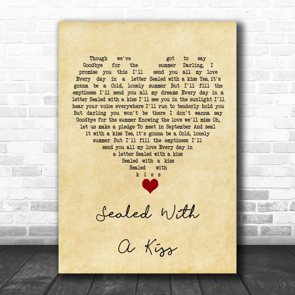 Jason Donovan Sealed With A Kiss Vintage Heart Song Lyric Print