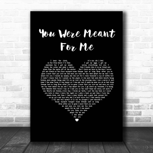 Jewel You Were Meant For Me Black Heart Song Lyric Print