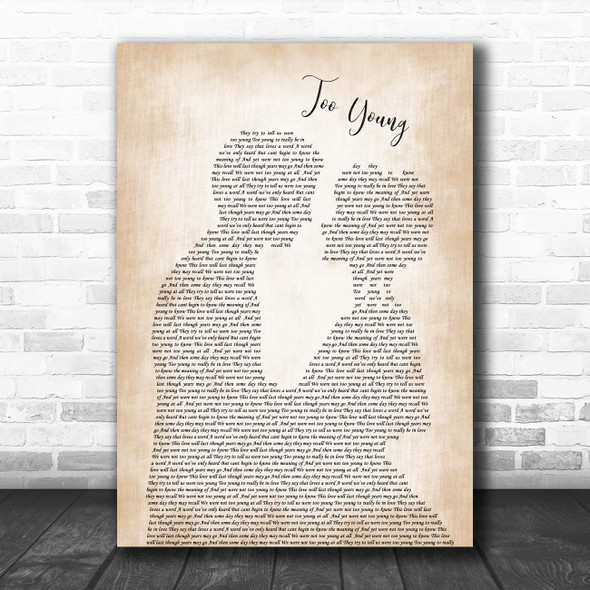 Jimmy Young Too Young Man Lady Bride Groom Wedding Song Lyric Print