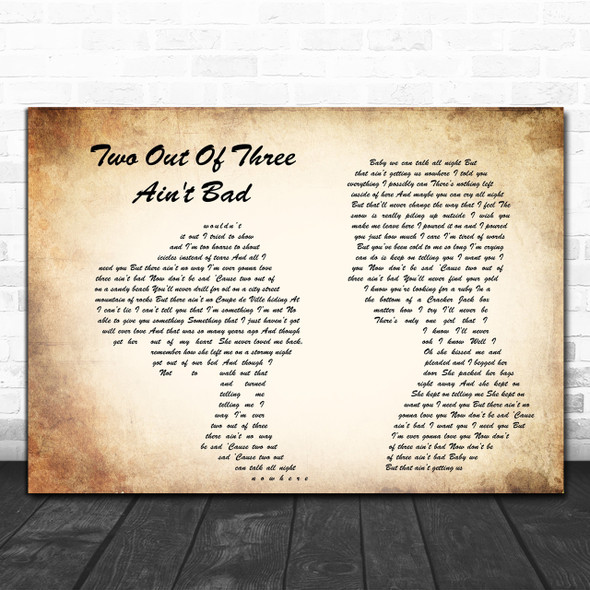 Meat Loaf Two Out Of Three Ain't Bad Man Lady Couple Song Lyric Music Wall Art Print