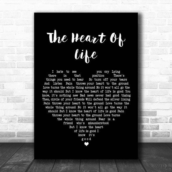 John Mayer The Heart Of Life Black Heart Song Lyric Print