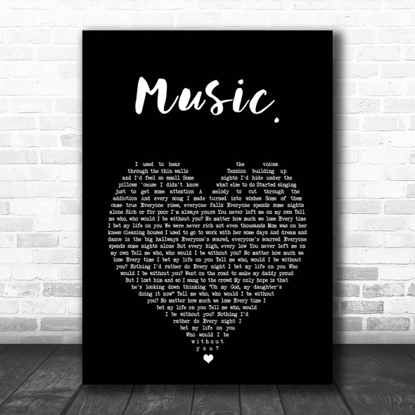 JoJo Music. Black Heart Song Lyric Print