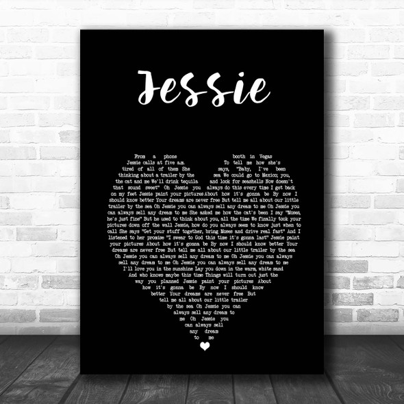 Joshua Kadison Jessie Black Heart Song Lyric Print