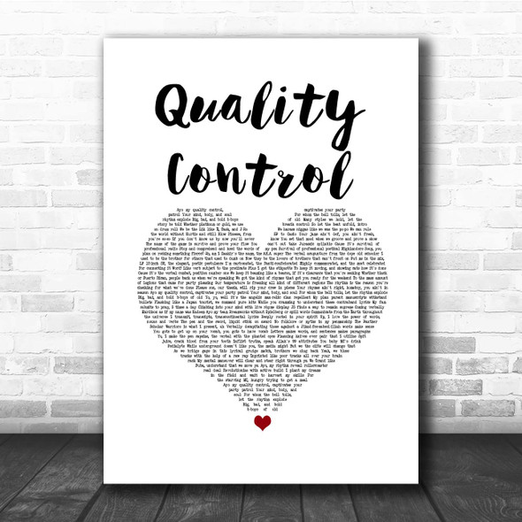 Jurassic 5 Quality Control White Heart Song Lyric Print