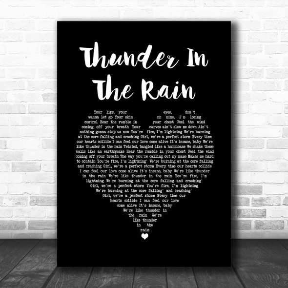 Kane Brown Thunder In The Rain Black Heart Song Lyric Print