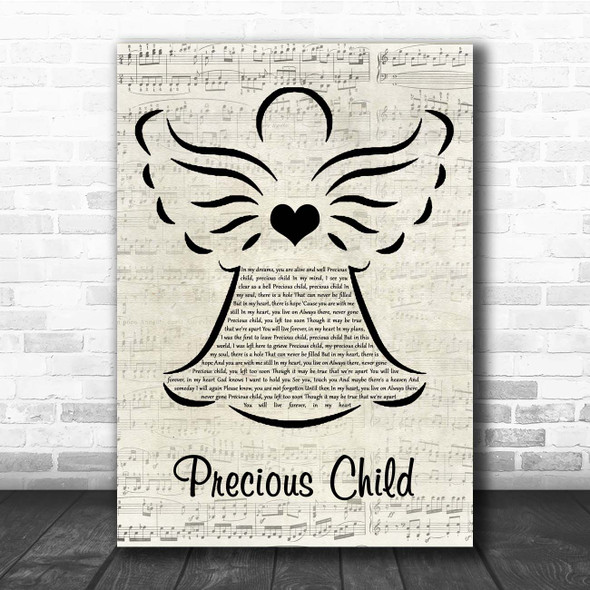 Karen Taylor Good Precious Child Music Script Angel Song Lyric Print