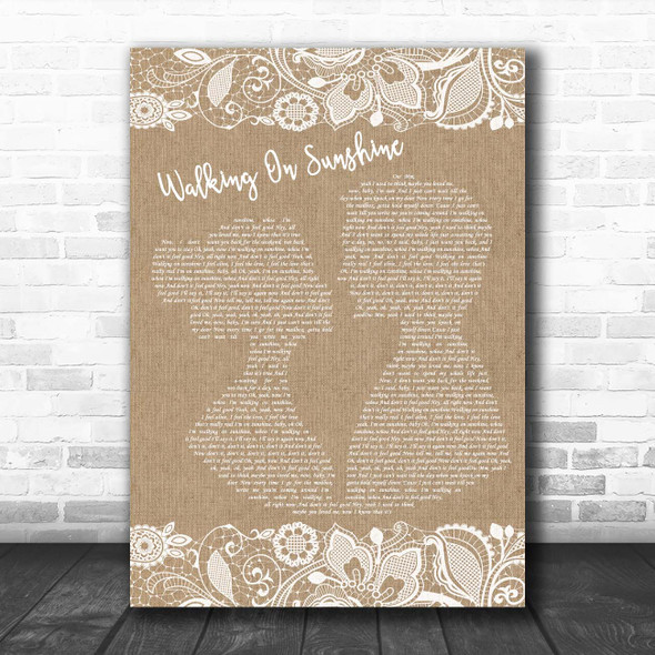 Katrina And The Waves Walking On Sunshine Burlap & Lace Song Lyric Print