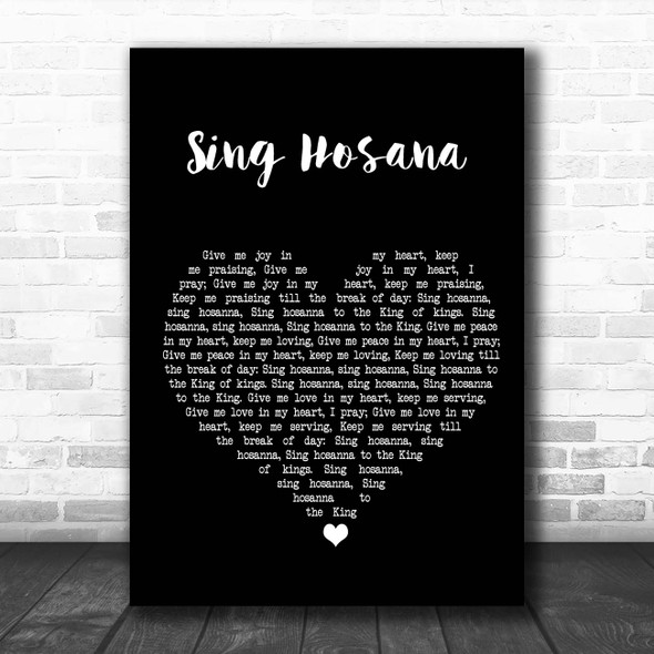 Kevin Mayhew Sing Hosana Black Heart Song Lyric Print