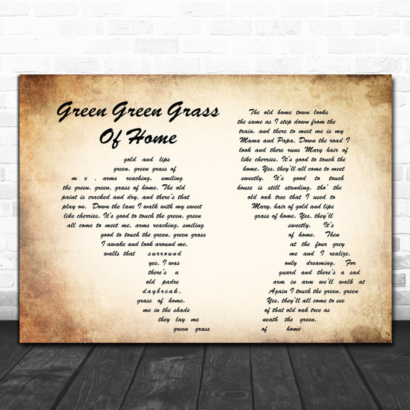 Tom Jones Green Green Grass Of Home Man Lady Couple Song Lyric Music Wall Art Print