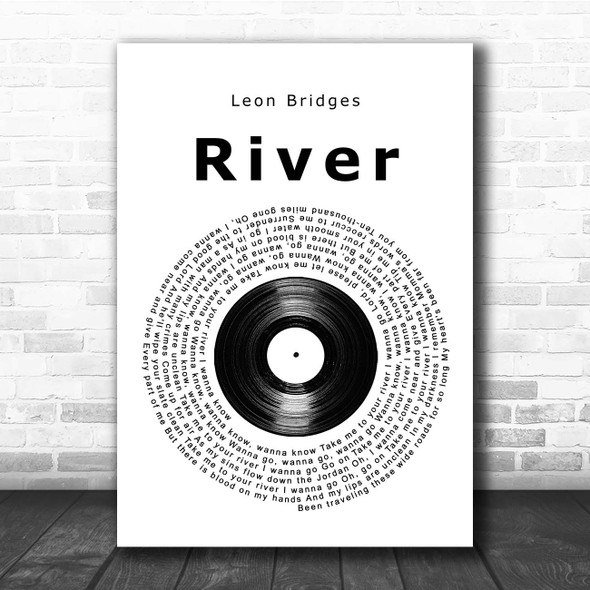 Leon Bridges River Vinyl Record Song Lyric Print