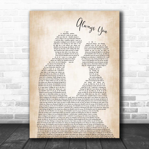 Louis Tomlinson Always You Man Lady Bride Groom Wedding Song Lyric Print