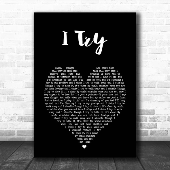 Macy Gray I Try Black Heart Song Lyric Print