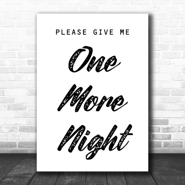 Phil Collins One More Night Song Lyric Music Wall Art Print