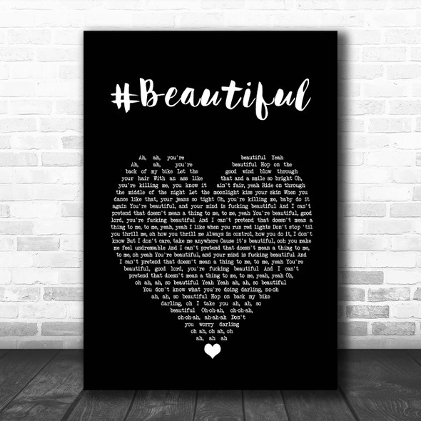 Mariah Carey #Beautiful Black Heart Song Lyric Print