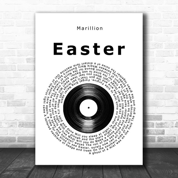 Marillion Easter Vinyl Record Song Lyric Print