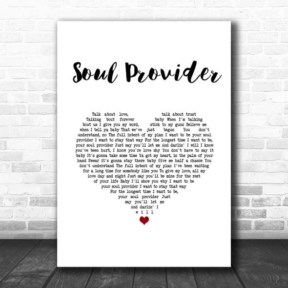 Michael Bolton Soul Provider White Heart Song Lyric Print