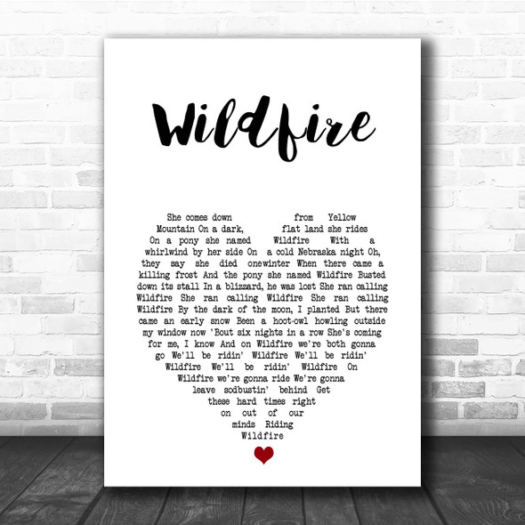 Michael Martin Murphey Wildfire White Heart Song Lyric Print