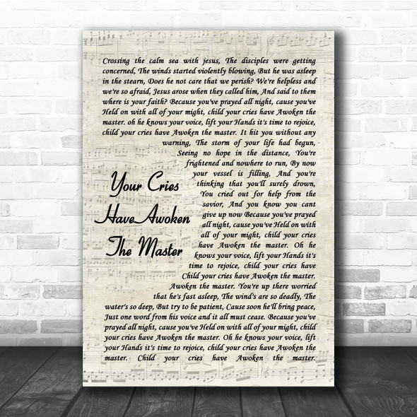 Mike & Kelly Bowling Your Cries Have Awoken The Master Vintage Script Song Lyric Print