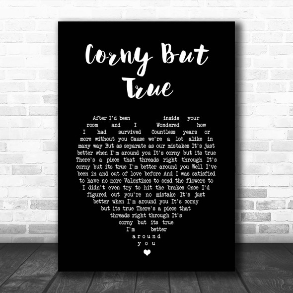 Miles Hunt Corny But True Black Heart Song Lyric Print