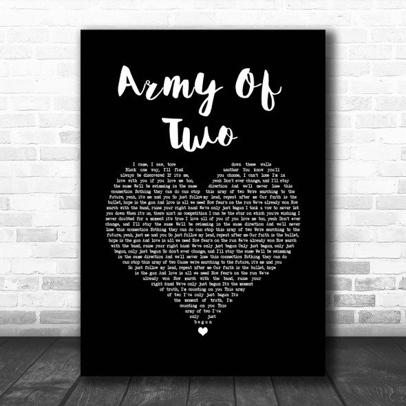 Olly Murs Army Of Two Black Heart Song Lyric Print