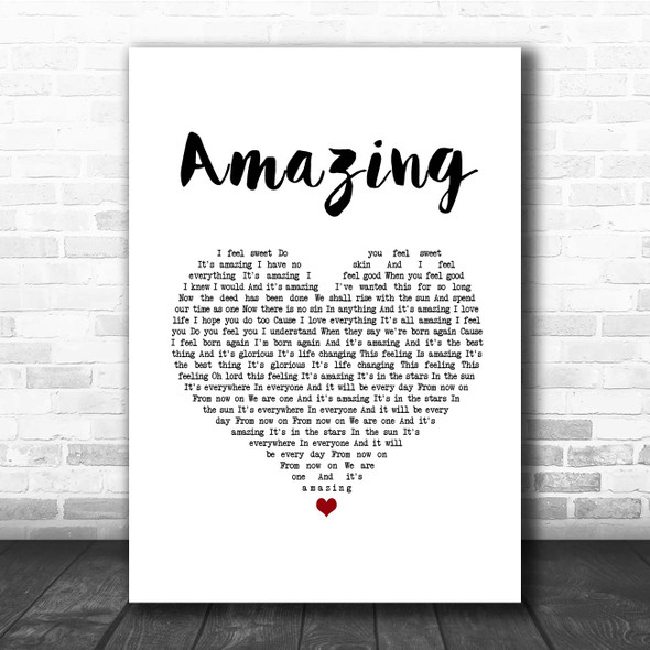 One Eskimo Amazing White Heart Song Lyric Print