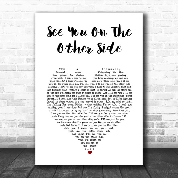 Ozzy Osbourne See You On The Other Side White Heart Song Lyric Print