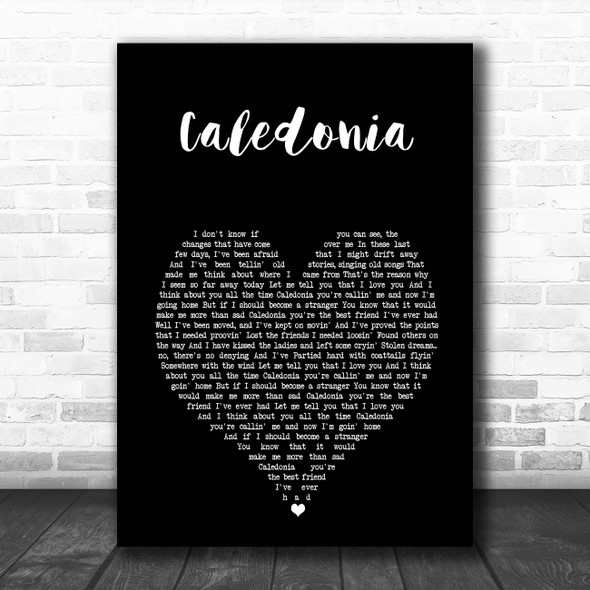 Paolo Nutini Caledonia Black Heart Song Lyric Print