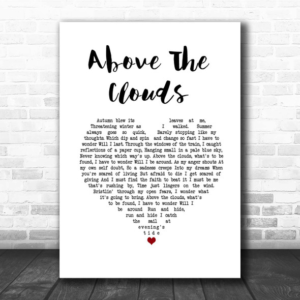 Paul Weller Above The Clouds White Heart Song Lyric Print