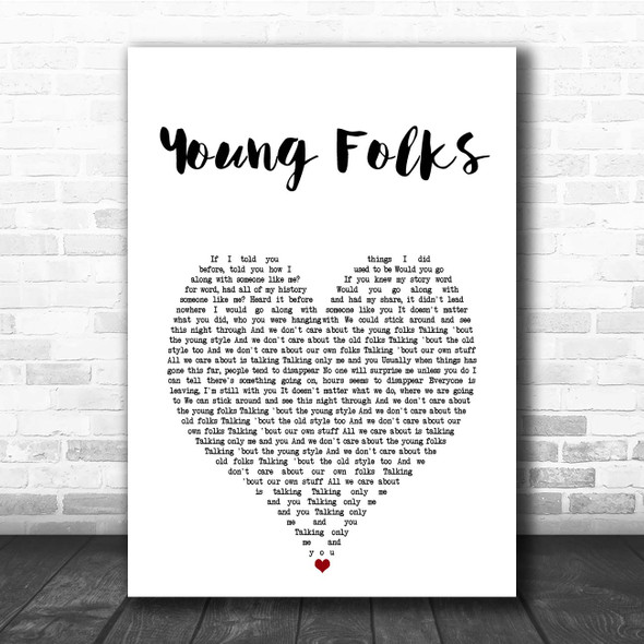 Peter Bjorn And John Young Folks White Heart Song Lyric Print